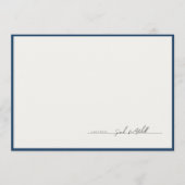 Classic Navy Border Personalized Script ノートカード (正面)
