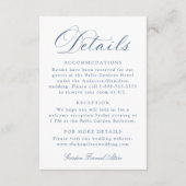 Classic Navy Calligraphy Wedding Details エンクロージャーカード (正面)