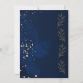 Classic Navy Floral Wedding Invite Template 招待状 (裏面)