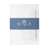 Classic Navy Hydrangea Monogram Wedding 招待状ベリーバンド (正面例)