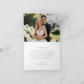 Classic Navy Hydrangea Photo Wedding サンキューカード (内部)