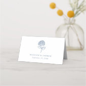 Classic Navy Hydrangea Wedding プレイスカード (裏面)