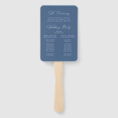 Classic Navy Hydrangea Wedding Program ハンドファン (裏面)