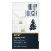 Classic Navy Open House Floor Plan Elegant Detail  マグネット名刺 (正面縦)