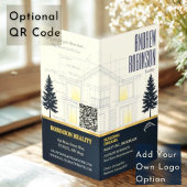 Classic Navy Open House Floor Plan Elegant Detail  名刺