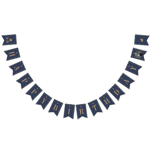 Classic Navy Plaid Teddy Bear Girl Happy Birthday バンティングフラッグ (全)