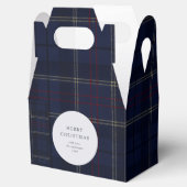 Classic Navy Tartan Plaid Holiday Cookie フェイバーボックス (オープン)