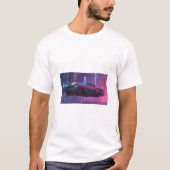 Classic Neon Noir Car in a Futuristic Night Tシャツ (正面)