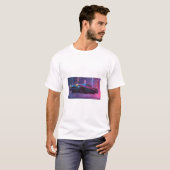 Classic Neon Noir Car in a Futuristic Night Tシャツ (正面フル)