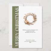 Classic neutral Christmas wreath greeting card シーズンカード (正面)