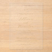 Classic Neutral Monogram Elegant Wedding アクリル招待状 (正面)