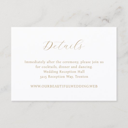 Classic Neutral Monogram Elegant Wedding エンクロージャーカード (正面)