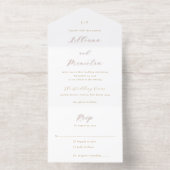 Classic Neutral Monogram Elegant Wedding オールインワン招待状 (内側)