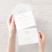 Classic Neutral Monogram Elegant Wedding オールインワン招待状 (切り取り部)