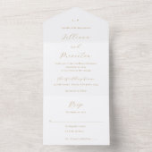 Classic Neutral Monogram Elegant Wedding オールインワン招待状 (内側)