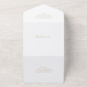 Classic Neutral Monogram Elegant Wedding オールインワン招待状 (外側)