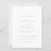 Classic Neutral Monogram Elegant Wedding セーブザデート (正面)