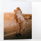 Classic Neutral Monogram Elegant Wedding 三つ折り招待状 (内部最初)