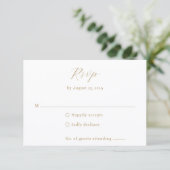 Classic Neutral Monogram Elegant Wedding 出欠カード (スタンド正面)