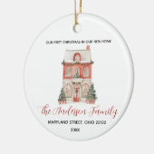 Classic New Home First Christmas Custom Family セラミックオーナメント (左)