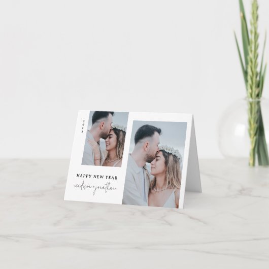 Classic New Year with Photo Folded シーズンカード (正面)