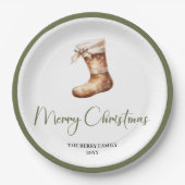 Classic Nordic Christmas Custom Family Tableware ペーパープレート (正面)