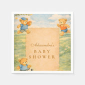 Classic Nursery Sports Bears Baby Shower スタンダードカクテルナプキン (正面)