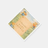 Classic Nursery Sports Bears Baby Shower スタンダードカクテルナプキン (角)