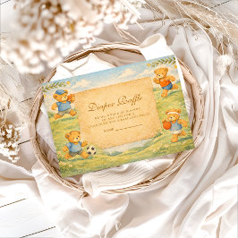 Classic Nursery Sports Bears Diapper Raffle エンクロージャーカード