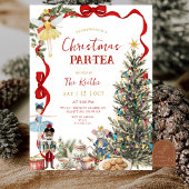 Classic Nutcracker Red Bow Coquette Christmas 招待状