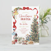 Classic Nutcracker Red Bow Coquette Christmas  招待状 (スタンド正面)