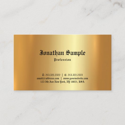 Classic Old English Font Elegant Template Gold 名刺 (正面)