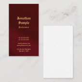 Classic Old English Gold Text Font Nostalgic 名刺 (正面/裏面)