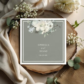 Classic Olive Green Floral Wedding スタンダードカクテルナプキン