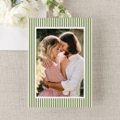 Classic Olive Green Hydrangea Photo Wedding 招待状