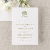 Classic Olive Green Hydrangea Wedding 招待状