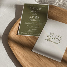 Classic Olive Green Old Money Luxury Wedding  招待状