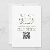 Classic Olive Green Old Money QR Code Wedding 招待状 (裏面)