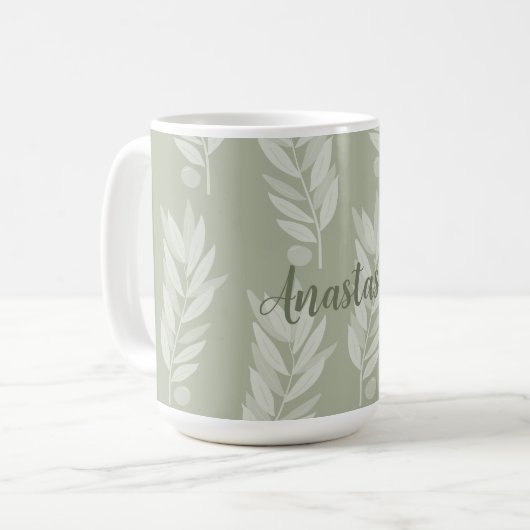 Classic Olive Leaf Mug コーヒーマグカップ (正面左)