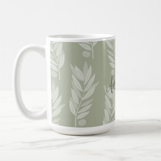 Classic Olive Leaf Mug コーヒーマグカップ (左)