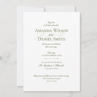 Classic Olive Wedding Invitation 招待状