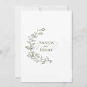 Classic Olive Wedding Invitation 招待状 (裏面)