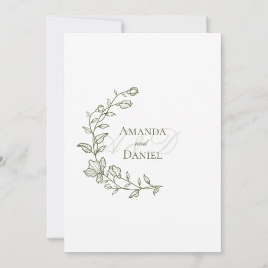 Classic Olive Wedding Invitation 招待状 (裏面)