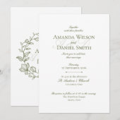 Classic Olive Wedding Invitation 招待状 (正面/裏面)