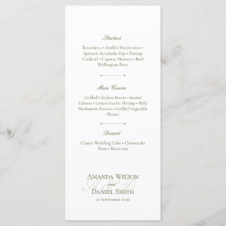 Classic Olive Wedding Menu メニュー