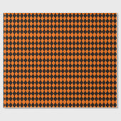 Classic Orange and Black Halloween Argyle ラッピングペーパー (フラット)