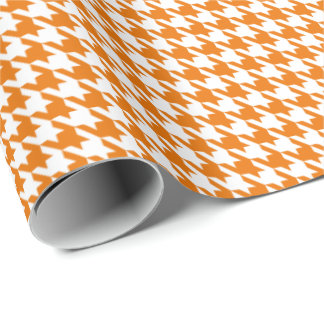 Classic Orange and White Houndstooth Pattern  ラッピングペーパー