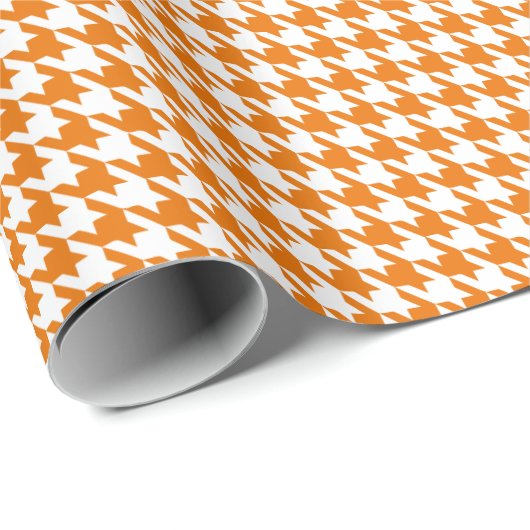 Classic Orange and White Houndstooth Pattern  ラッピングペーパー (ロールコーナー)