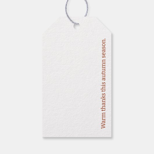 Classic Orange Green Pinecones Acorns ギフトタグ (裏面)