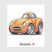 Classic Orange Toon Car シール (シート)